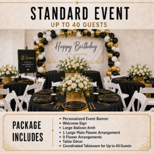 Standard Business Event Package – Up to 40 Guests