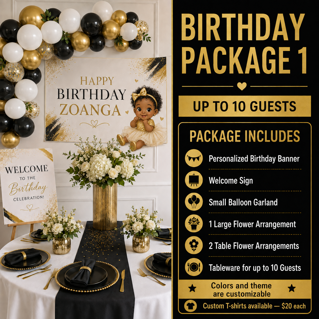 Birthday Package 1 – Up to 10 Guests