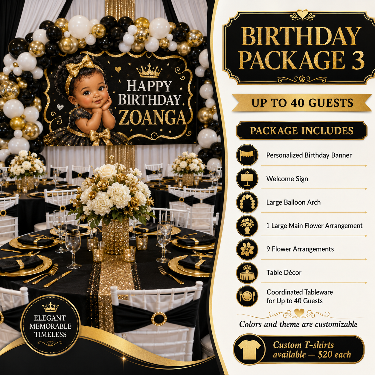 Birthday Package 3 – Up to 40 Guests
