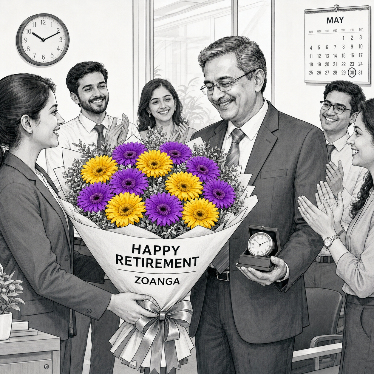 Happy Retirement – Bouquet of 12