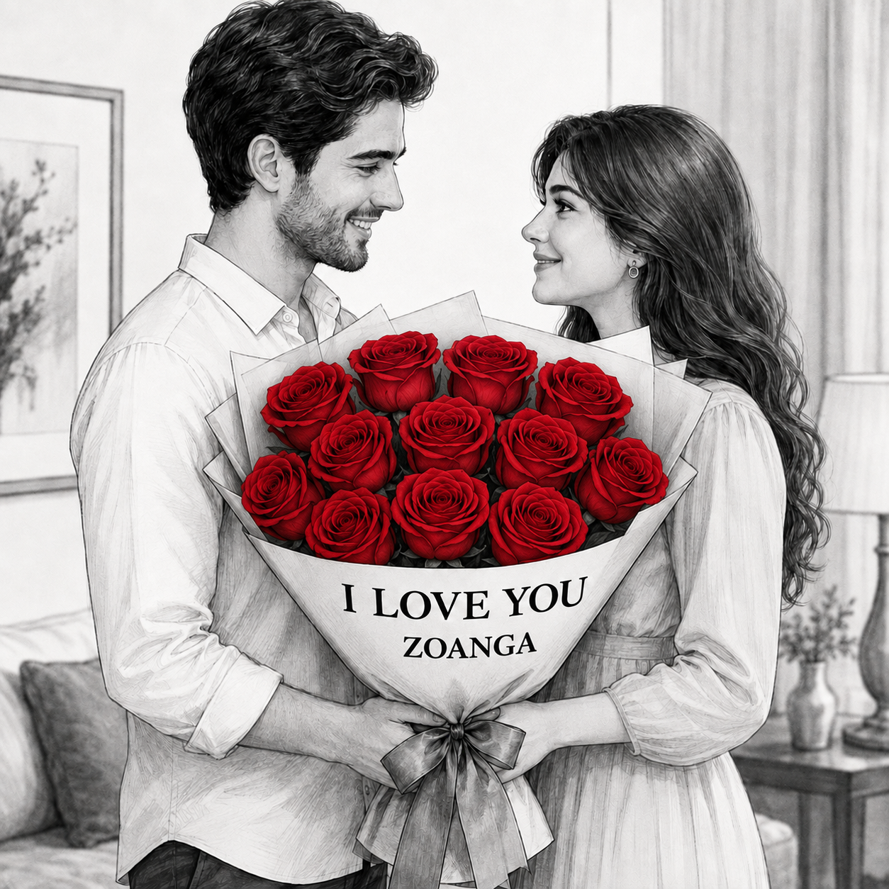 I Love You – Bouquet of 12